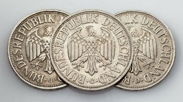 Plein De 3 1950 Allemagne 1 Mark Pièces En XF État Km # - £35.14 GBP