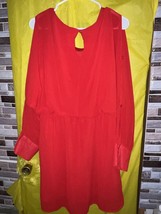Women’s Wet Seal Maxi Cold Shoulder Long Sleeve Red Dress XXXL - £7.77 GBP