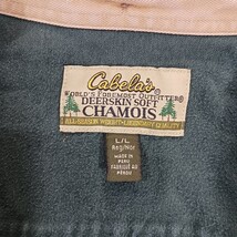 Cabela’s Deerskin Soft Chamois Cloth Men’s L Green Cotton Short Sleeve Shirt  image 3