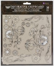 Finnabair Decorative Chipboard-Mechanical Flourishes, 16 Per Pkg - $546.82 MXN