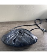 Atalla Handbags Purse Blue/Black Genuine Leather Crossbody Strap Lined - $26.58 CAD