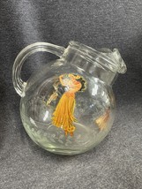 Rare Vintage Tilted Ball Pitcher W/ Dancing Girls &amp; etched laurel leaf band - £19.78 GBP