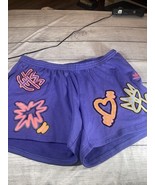 ADIDAS Originals x Kris Andrew Love Unites Purple Graphic Zip Pocket Sho... - $25.00
