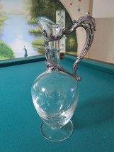 Cristallerie de Lorraine Claret Jug  EWER ornate silver-plate repousse o... - £137.01 GBP