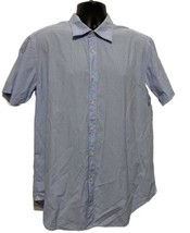 Paolo Cellini Men’s Blue Check Short Sleeve Button Down Linen Shirt 44 17.5 - £14.71 GBP
