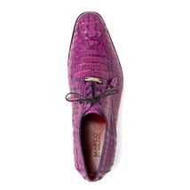 Apricena Genuine Caiman Crocodile Dress Derby's Shoes Purple image 5