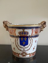 Louis XV French Royal Armorial Imari Oriental Porcelain Jardiniere w Ram Handles - £1,107.70 GBP