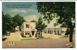 Talbot Down Town Motor Court Motel Idaho Falls ID linen postcard - £4.70 GBP