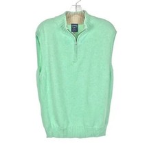 NWOT Mens Size Large Bills Khakis Green Quarter Zip Golf Sweater Vest - £20.80 GBP