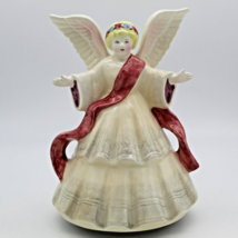 Otagiri Angel Music Box Japan Ceramic Joy to The World Tune Heartprint V... - $24.79