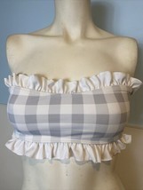 NWT Nasty Girl Gray and White Checked Bandeau Top Size 6 - $12.34