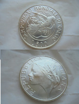 SOCCER WORLD CUP 1990 Roma Italian coin Lire 500 in silver 925 New Original - £17.18 GBP