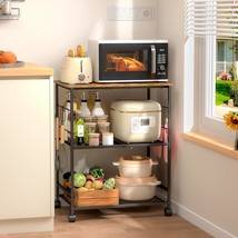 Rolling Kitchen Microwave Cart, 3 Tier Microwave Table Stand With, Balcony - $1,204.98 MXN