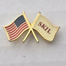 USA Flag and SKIL Flag Vintage Pin Metal - £10.32 GBP
