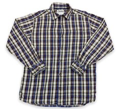 Mountain Khakis Plaid Long Sleeve Mens sz Large Brown Blue Button Up Hik... - $21.77
