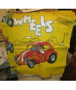 Rat Rod Wheels themed Fabric material Racing Motorcycle Autos Buggy 43 x... - $796.57 MXN