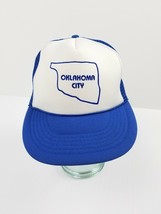 Trucker Hat Vintage Oklahoma City Mesh Back Snapback Rope Front Blue/Whi... - $14.22