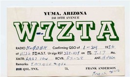 QSL Card W7ZTA Yuma Arizona 1956 - $13.86