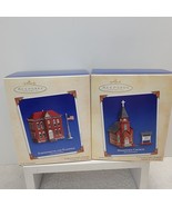 SET OF 2 Hallmark Keepsake Ornaments Christmas Schoolhouse Hometown Chur... - $30.77 CAD
