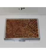 Metal Vintage Cigarette Case Portable Holder Box Silver Brown - $69.32 CAD