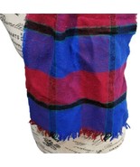 Vintage Towncraft Made In West Germany Blue Pink Plaid WOMENS Soft Neck ... - $18.67