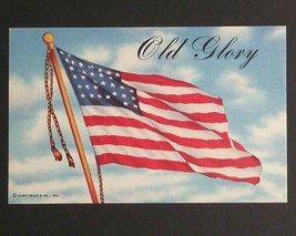 Old Glory Flag Patriotic Curt Teich 1941 Linen Unposted Unused Postcard  - £3.84 GBP