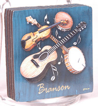 Set of 4 Branson MO-Cork Coasters-Country Bluegrass Music Guitar Banjo F... - $23.36