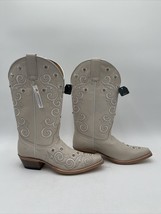 Shyanne Women&#39;s Victoria Hueso Studded Stitched Western Boots White Size 6M - £78.11 GBP
