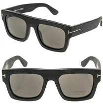TOM FORD FAUSTO TF0711N 02A Matte Black Modern Bold Sunglasses Authentic... - $237.60