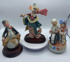 Vintage Clown Statue Figurine Music Box Lot Albert E Price Send in the Clowns - $12.34