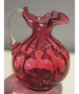 Vintage Fenton Cranberry Coin Dot  Pitcher - £28.86 GBP