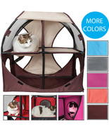Pet Life Kitty-Play Obstacle Travel Collapsible Soft Folding Pet Cat House - £33.97 GBP