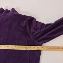 Jennifer Moore Women's Cotton Blend Full Zip Pockets Velvet Purple Soft Jacket M image 13