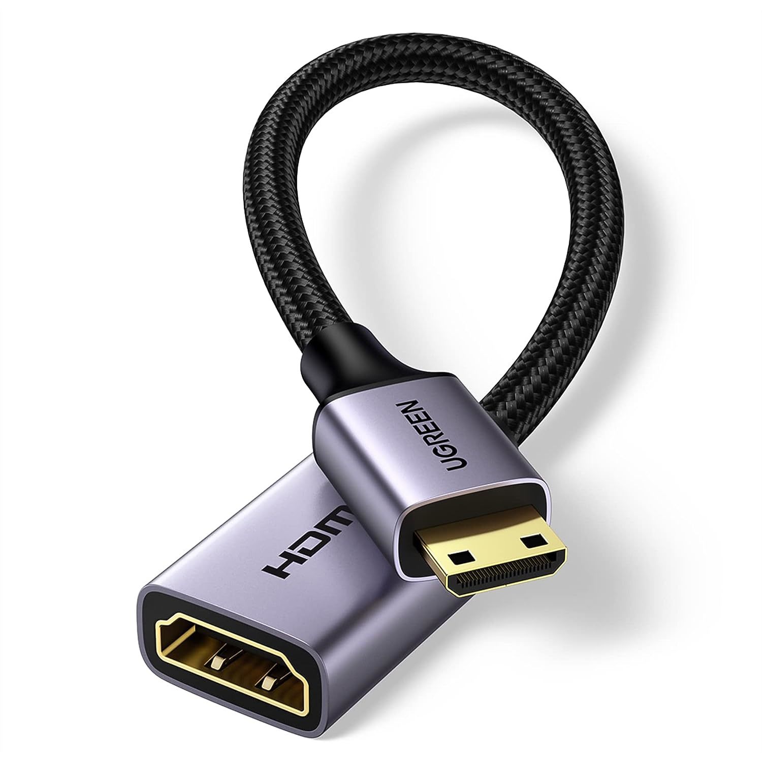 UGREEN Mini HDMI to HDMI Adapter Aluminum Shell 4K 60Hz Mini HDMI to HDMI Female - $19.99