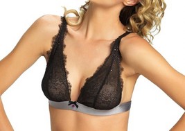 Felina bow satine triangle bra Lilac Frost - $28.00