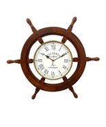 Handmade 24&quot; Wooden Ship Wheel Wall Clock Antique Nautical Maritime Cloc... - £83.76 GBP