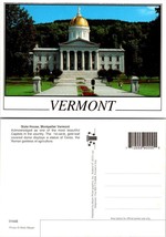 Vermont Montpelier State Capitol 14 Carat Gold Leaf Dome Ceres Vintage Postcard - £7.37 GBP