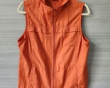 Chico&#39;s Orange Vest 4 Pocket Cotton Nylon Women&#39;s Size 2 (L/12) Travel G... - $29.69