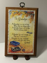 Decorator Wall Plaque Vintage To Grandpa 1977 Helen Marie Zell - £4.57 GBP