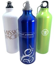 3PK Water Bottles Aluminum Screw Lids 8 ounce White Green Blue - $10.25