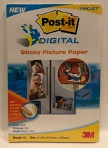 NEW Post-it Digital INKJET MATTE Sticky Picture Paper 25 Sheets 4x6 Size - $6.99