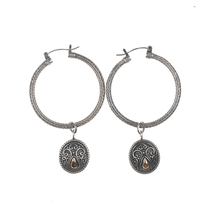 Suarti 18k/Sterling Balinese Hoop dangle earrings - $93.56