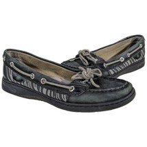 Sperry Top Sider Womens Size 8 M Boat Shoes Black Zebra Leather Slip On - £28.05 GBP