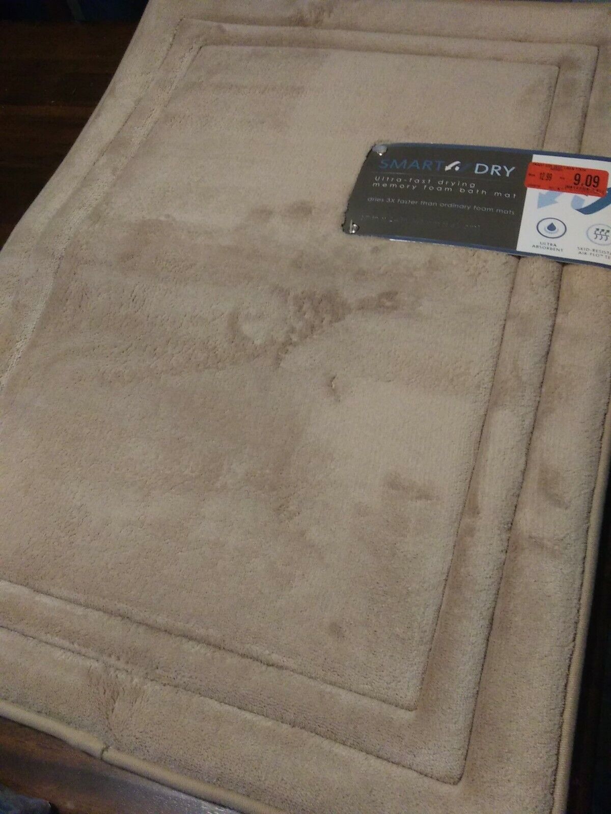DEFECT Smart Dry 17&quot; X 24&quot; Memory Foam Bath Mat In Deep Tan - $11.30