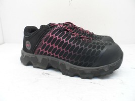 Timberland PRO Women&#39;s Powertrain Alloy-Toe Work Shoes A1RTM Black/Pink 6.5W - £45.55 GBP