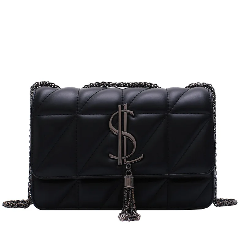 Luxury Brand Handbag Fashion Simple Tassel Square Bag Girl Pu Leather Wo... - £26.44 GBP