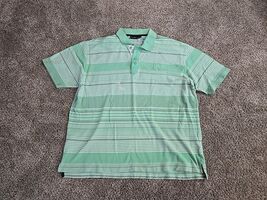 Rocawear Plus Striped Polo Shirt Mens Sz 2XL Green Hip Hop Streetwear - $20.79