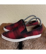 Anthropologie ALL BLACK  Euro 38 US 7 Red Black Buffalo Plaid  Pointed S... - $742.98 MXN