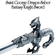 Munetoshi Saint George Dragon Saber Fantasy Medieval Knight Sword Dragon Handle  - £23.72 GBP