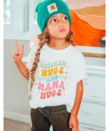 Chicken Nugs &amp; Mama Hugs Graphic Tee T-Shirt for Kids Toddler Baby - £18.16 GBP